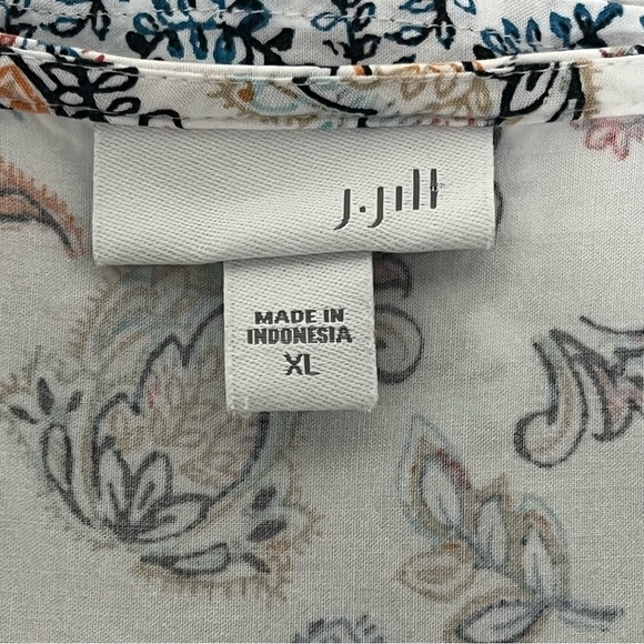 J. Jill Folkloric Boho Paisley Floral Tassel‎ Sleeveless Top Blouse Bohemian XL - Picture 12 of 14